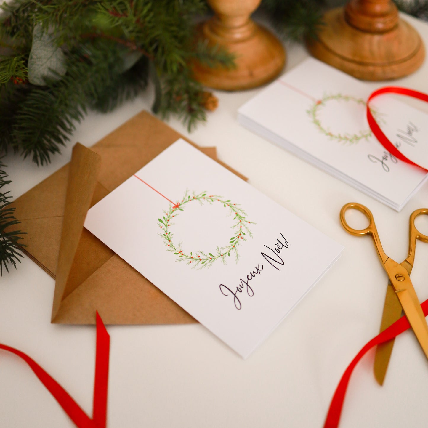 COURONNE DE NOËL | Carte de Noël