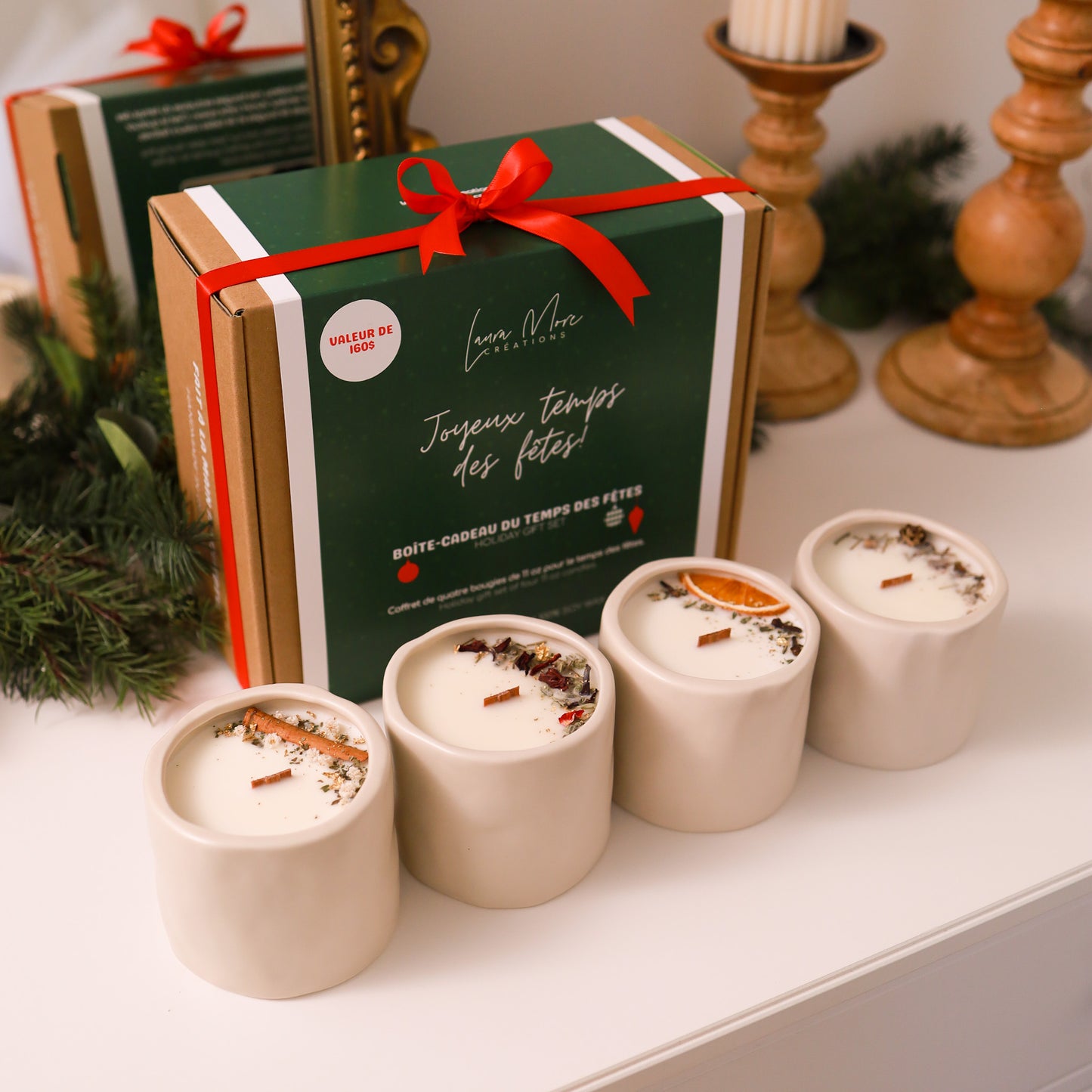 BOÎTE-CADEAU | Coffret de quatre bougies de 11 oz.