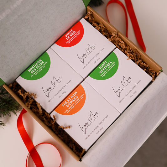 BOÎTE-CADEAU | Coffret de quatre bougies de 11 oz.