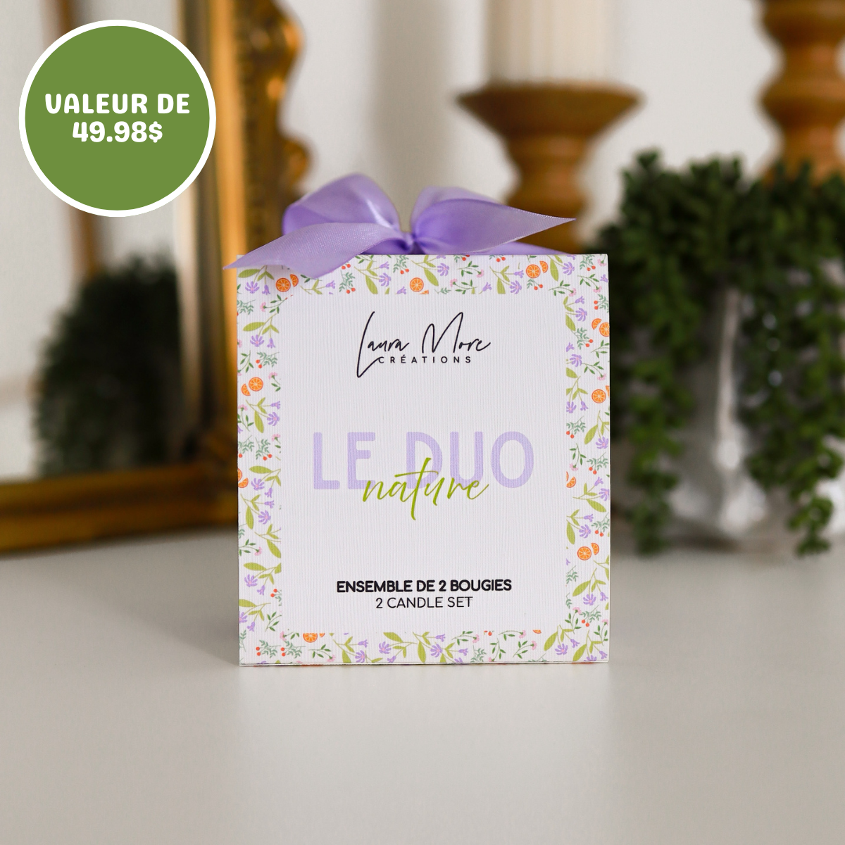 LE DUO NATURE | Ensemble de 2 bougie de 5 oz